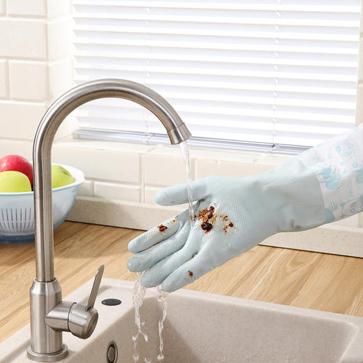 【批发】美丽雅乳胶特长加厚保暖手套颜色随机 1双/包 商品图3