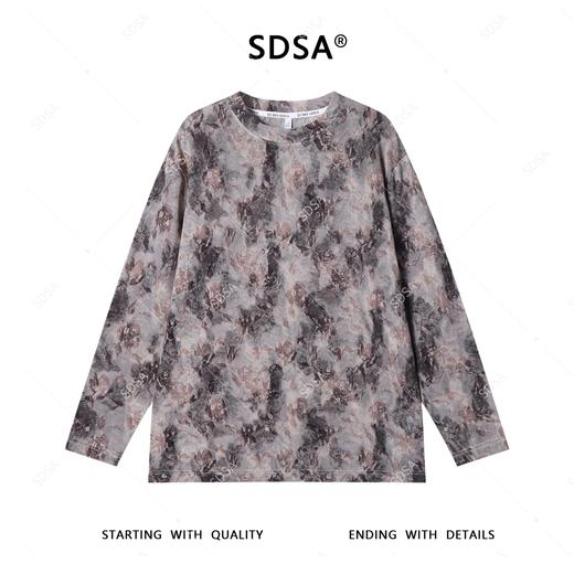 T4359SDSA秋季新款男士痞帅潮牌扎染圆领长袖T恤百搭宽松设计师上衣 商品图1