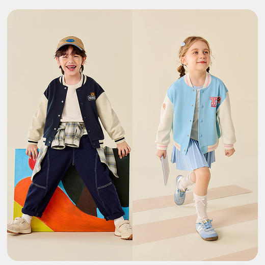 【泰迪熊联名】迷你巴拉男女童棒球服秋冬儿童学院风外套 商品图2
