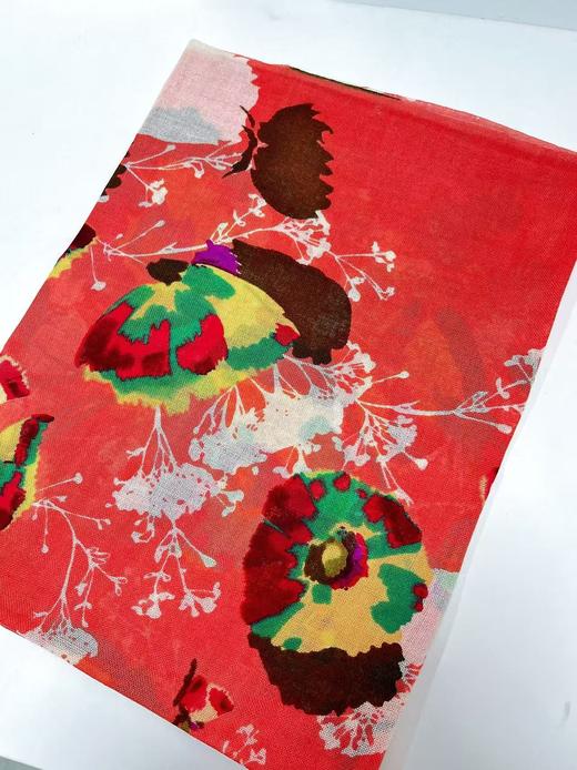 ｛特卖｝100%羊毛围巾花型三十西瓜红花卉～喜出 商品图1