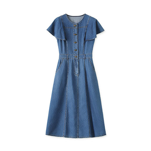 「高货wl」全新升级【铂金会员358/天猫479/差价121】(93030)洛诗琳气质薄款天丝牛仔连衣裙2025夏季法式复古收腰裙子wl93030 商品图4