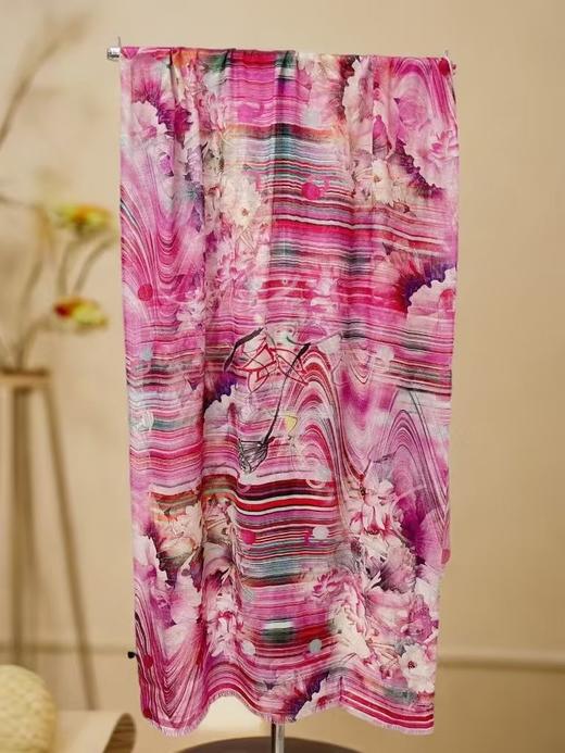 ｛特卖｝50%羊毛➕50%天然再生纤维 羊毛围巾花型八粉莲花～喜出 商品图0