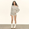 Ariseism 美式复古斜肩长袖上衣+短裤两件套早秋新款套装女 商品缩略图1