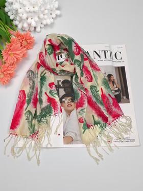 ｛特卖｝100%羊毛围巾花型二十八米底羽毛～喜出