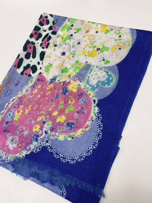 ｛特卖｝100%羊毛 围巾花型三十八深蓝爱心～喜出 商品图3