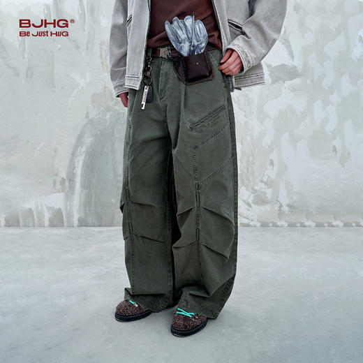 BJHG不计后果复古工装牛仔裤男款秋季直筒美式潮牌宽松水洗阔腿裤 商品图1