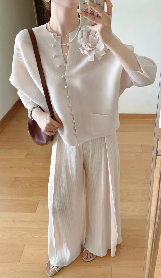 褶皱阔腿裙裤垂感显瘦夏季薄款九分喇叭裤 商品图7