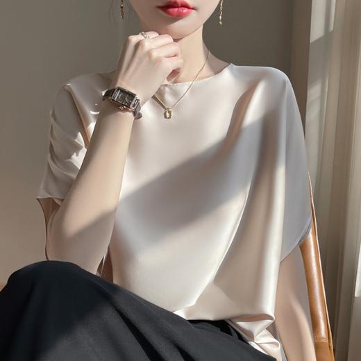 【缎面女士短袖】 温柔细腻 丝滑缎面 知性优雅 简约高级感 商品图1
