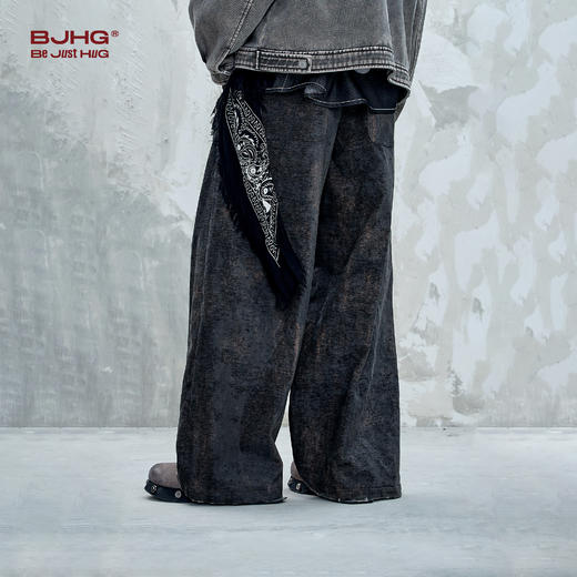 BJHG不计后果休闲裤子男款秋季2025新款复古做旧层次感灯芯绒长裤 商品图3