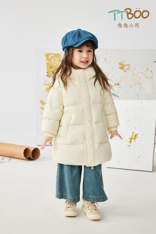 兔兔小布蓬松宽版绗线小童外套 商品图1