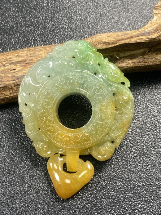 【FC0050】翡翠黄+绿龙壁挂件 温润细腻 色泽娇艳 雕工精湛 美观大方 商品图3