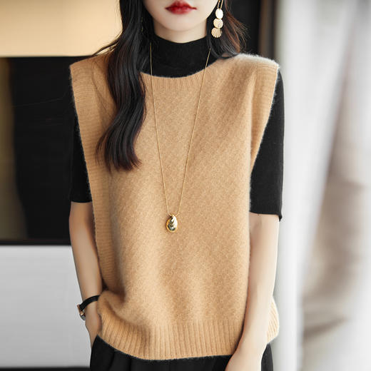 Avann阿曼衣无缝圆领简约羊毛马甲ZM061 商品图3