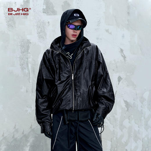 BJHG不计后果美式夹克外套男女款秋季2025新款情侣高级光泽感皮衣 商品图2