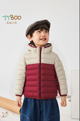 兔兔小布撞色拼接轻羽绒