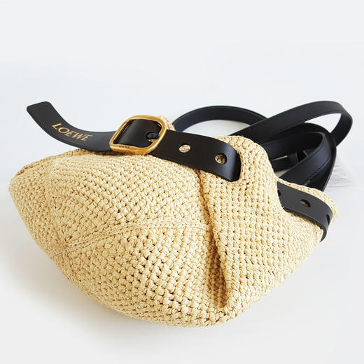 【全新】LOEWE罗意威迷你拉菲草 Punch Hole Shopper草编包手提单肩包女士现售价：12000!230725NJS22 商品图6