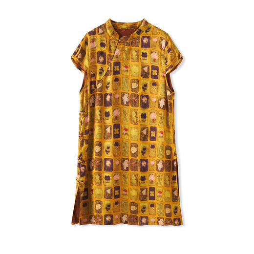 「高货wl」全新升级【铂金会员339/天猫459/差价120】(02751)洛诗琳新中式人丝香云纱印花上衣2025夏季复古国风衬衫女 商品图4