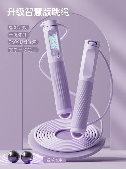 【室内也能跳绳】多功能无绳跳绳 无绳大球+长绳 室内室外随意替换 磁珠按摩 电子精准计数 运动一绳搞定 商品图0