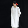 绽放女装448朵/【黑白灰系列】纯汉麻砂洗斜襟高开衩显瘦连衣裙女 商品缩略图3
