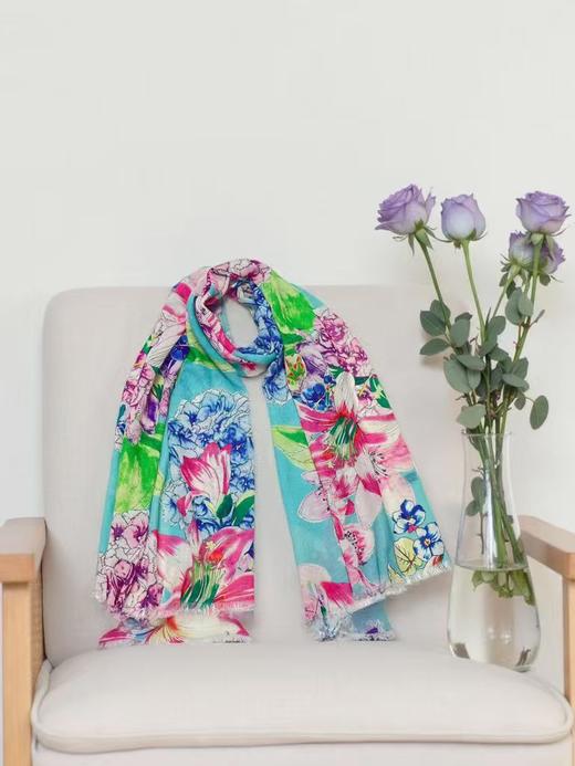 ｛特卖｝100%羊毛 围巾花型四十彩墨山林～喜出 商品图2