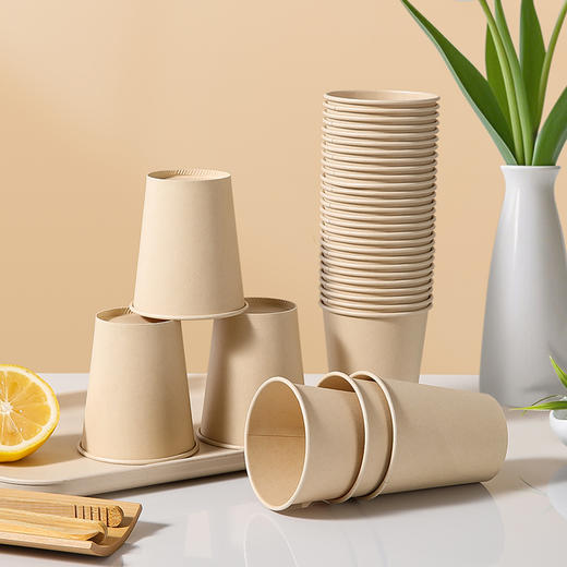 【批发】美丽雅一次性本色纸杯大号家用原本纸浆无漂白 80个/袋 商品图2