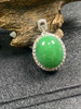 【FC0043】18K金镶嵌翡翠阳绿蛋面吊坠  色泽阳绿 美观大气 商品缩略图1