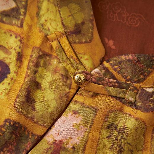 「高货wl」全新升级【铂金会员339/天猫459/差价120】(02751)洛诗琳新中式人丝香云纱印花上衣2025夏季复古国风衬衫女 商品图3