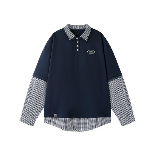 BJHG不计后果 假两件polo衫男款秋季潮美式复古凉感抗菌长袖t恤女 商品图4