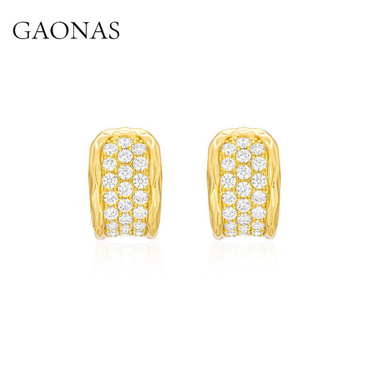 GAONAS  沙漠美学 金色时尚设计耳环11482EGO 商品图0