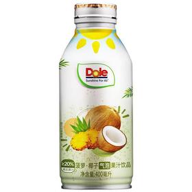 都乐菠萝椰子气泡果汁400ml