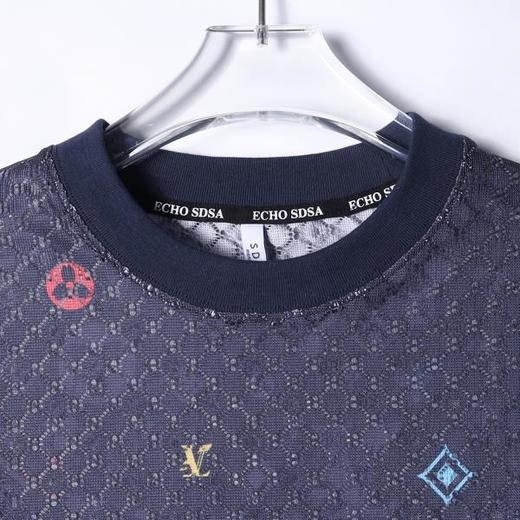 T4363SDSA夏季新款男士痞帅美式镂空印花长袖T恤小众设计百搭圆领上衣 商品图2