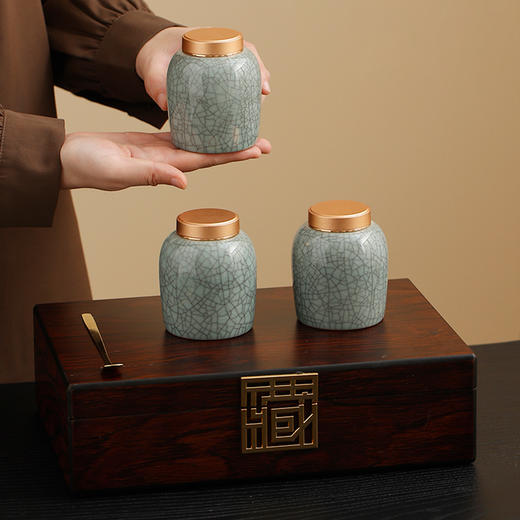 哥窑迷你吉祥罐【三小瓷  约装三两】78元一套/16套一箱 商品图1