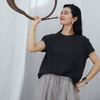 绽放旅行女装295朵/【黑白灰系列】纯棉宽松U型贴袋连身袖短袖T恤 商品缩略图0