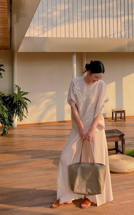 褶皱阔腿裙裤垂感显瘦夏季薄款九分喇叭裤 商品图11