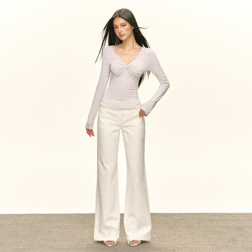 Ariseism 美式复古休闲长裤女秋季新款白色裤子 商品图3