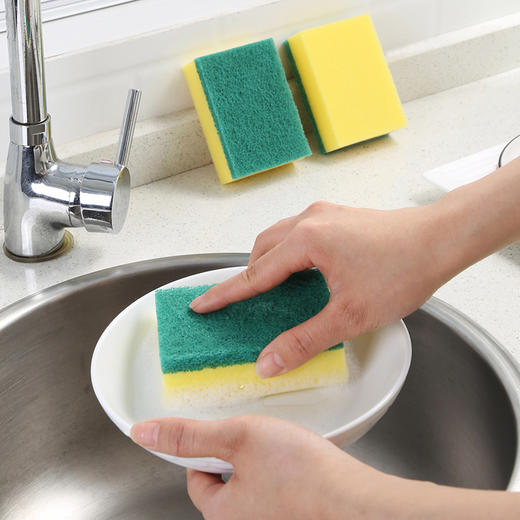 【批发】美丽雅含砂彩色百洁布6片/包 商品图2