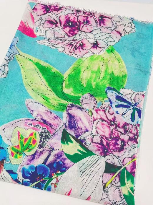 ｛特卖｝100%羊毛 围巾花型四十彩墨山林～喜出 商品图1