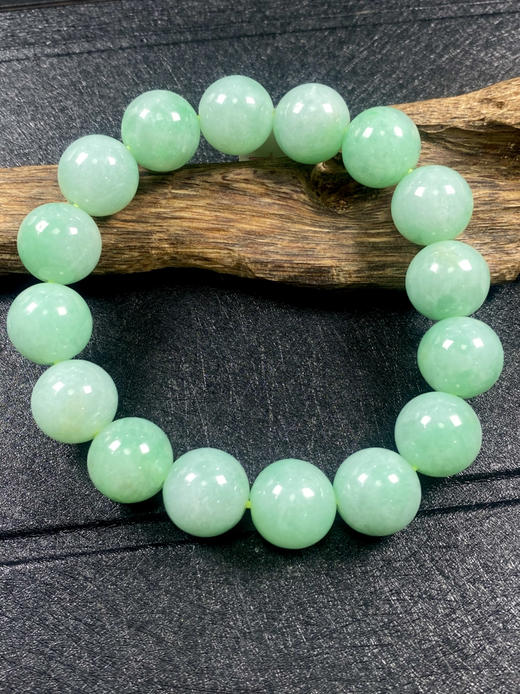 【FC0048】翡翠苹果绿手串 珠圆玉润 美观大方 商品图1