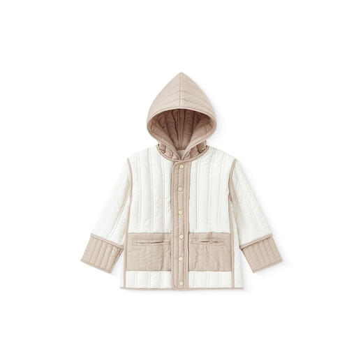 【高定系列】英氏儿童外套秋冬夹棉防寒男童外套撞色新款保暖外套 商品图4