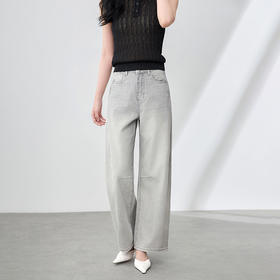 「高货wl」全新升级【铂金会员257/天猫339/差价82】(01518)洛诗琳时尚慵懒天丝牛仔裤2025夏季新款小弯刀窄版阔腿裤