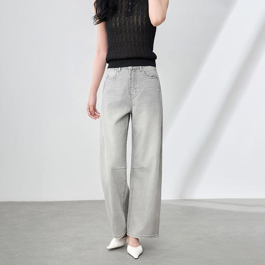 「高货wl」全新升级【铂金会员257/天猫339/差价82】(01518)洛诗琳时尚慵懒天丝牛仔裤2025夏季新款小弯刀窄版阔腿裤 商品图0