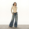 Ariseism美式复古蓝色水洗牛仔裤女2025春季新款阔腿休闲长裤子 商品缩略图4