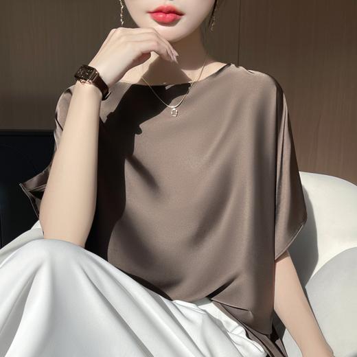 【缎面女士短袖】 温柔细腻 丝滑缎面 知性优雅 简约高级感 商品图0