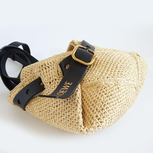 【全新】LOEWE罗意威迷你拉菲草 Punch Hole Shopper草编包手提单肩包女士现售价：12000!230725NJS22 商品图5