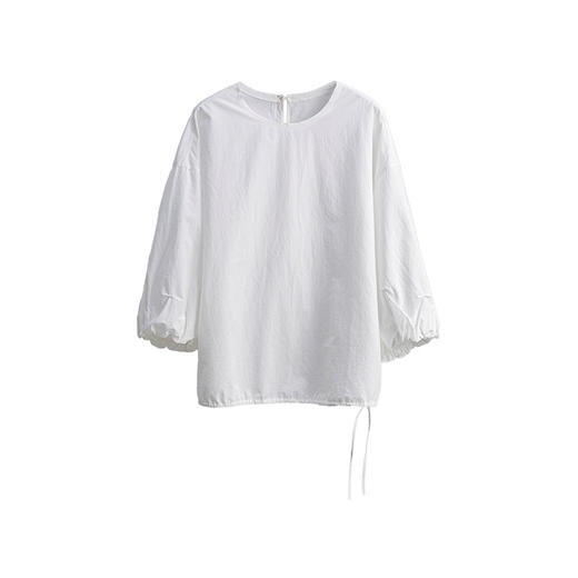 绽放392朵/【黑白灰系列·像花一样】汉麻棉宽松设计感中袖衬衫女 商品图4