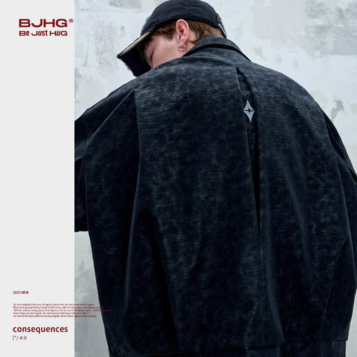 BJHG不计后果鳄鱼纹PU皮休闲夹克外套男款秋美式复古设计感皮衣女 商品图2