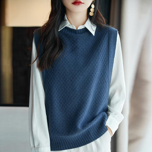 Avann阿曼衣无缝圆领简约羊毛马甲ZM061 商品图8