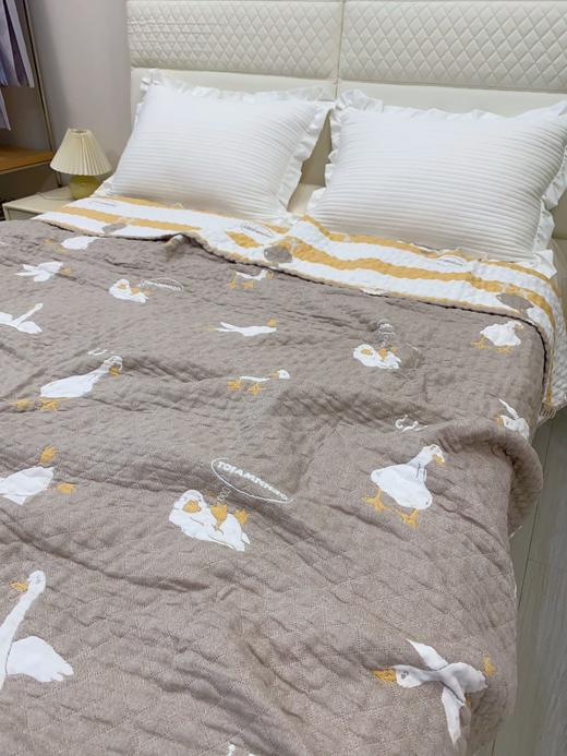 松植屋栖棉双人毯100%全棉纱布空调毯 吸湿透气不闷汗，水洗蓬松色织工艺，久洗依旧柔软，越用越亲肤 商品图3