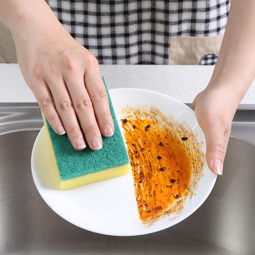 【批发】美丽雅含砂彩色百洁布6片/包 商品图4