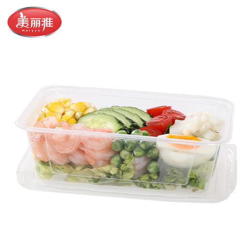 美丽雅方形加厚餐盒带盖SGS认证750ml 10套/袋 商品图1