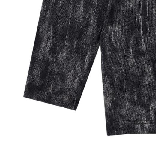 T4357SDSA夏季新款男士痞帅美式复古洒金圆领长袖T恤做旧百搭时尚上衣 商品图4